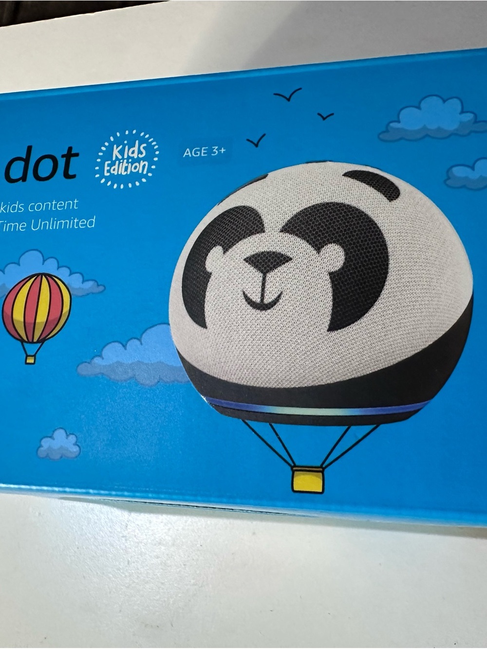 Amazon Echo Dot Kids Edition Panda — White and Black
